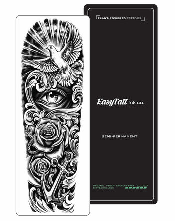 (Full Sleeve) Doves Cry - Semi-Permanent Tattoo