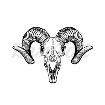 Ram Skull - Temporary Tattoo