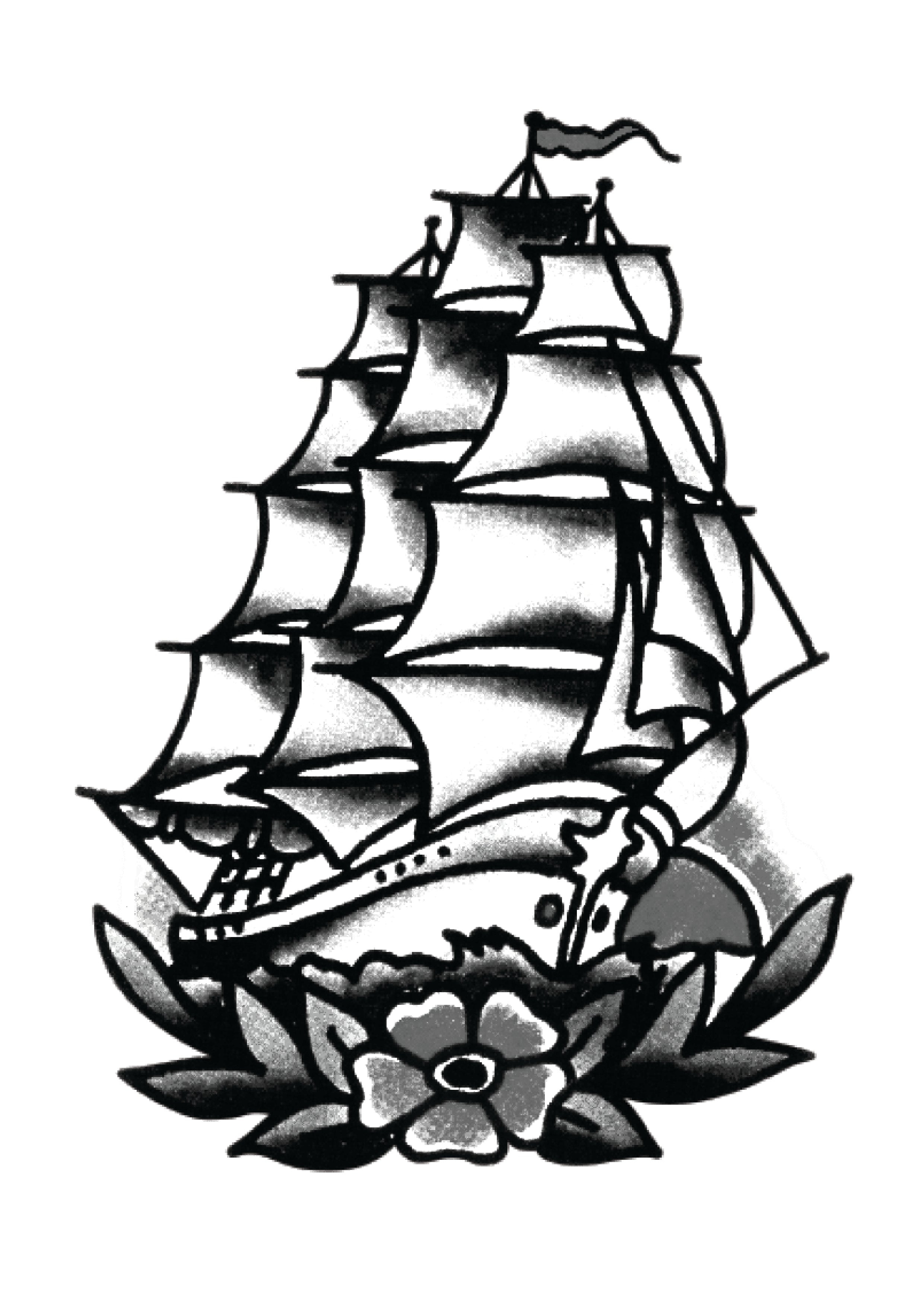 Sailor Jerry Sailing Ship Temporary Tattoo | EasyTatt™