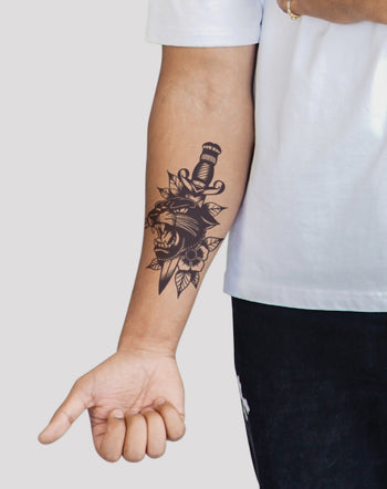 Dagger Panther - Semi-Permanent Tattoo