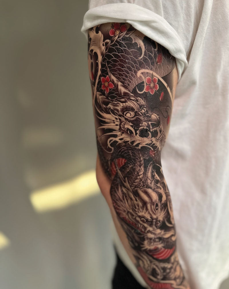 Japanese Dragon Temporary Tattoo Sleeve Easytatt™