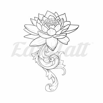 Beautiful Lotus - Temporary Tattoo