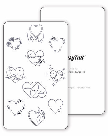 (10 Tattoos) Minimal Love Hearts - Semi-Permanent Tattoos