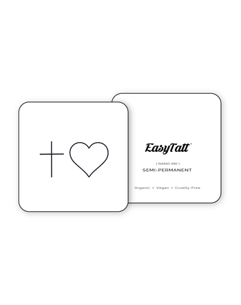 Cross and Heart - Semi-Permanent Tattoo