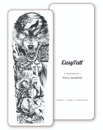(Full Sleeve) Lone Hunter - Temporary Tattoo