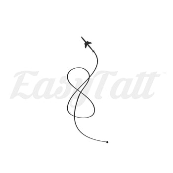 Airplane Flight Infinity - Temporary Tattoo