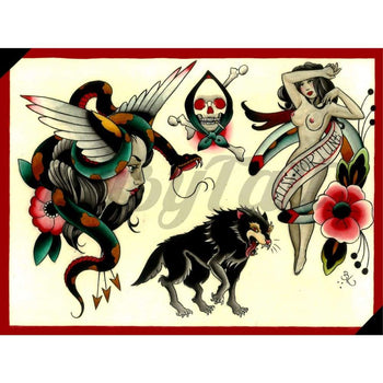 Authentic Traditional - By Brian Kelly - Temporary Tattoo