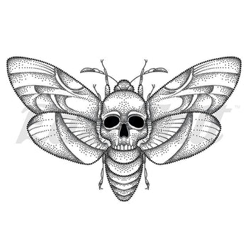 Death Face Moth - Temporary Tattoo