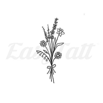 Flower Bouquet - Temporary Tattoo