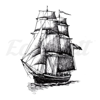 Fully Rigged Ship - Temporary Tattoo