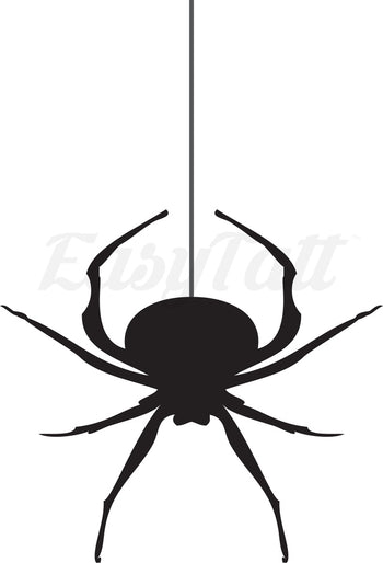 Hanging Black Widow - Temporary Tattoo