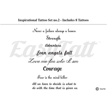 Inspirational Tattoos - Set no.2 - Temporary Tattoo