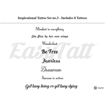 Inspirational Tattoos - Set no. 3 - Temporary Tattoo