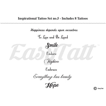 Inspirational Tattoos - Set no.5 - Temporary Tattoo