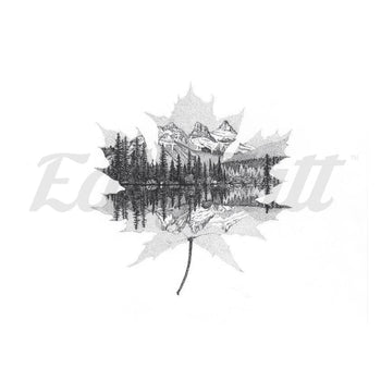 Maple Leaf Lake - Temporary Tattoo