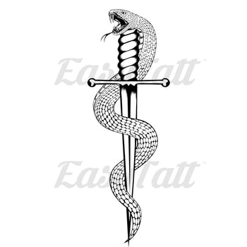 Snake and Dagger - Temporary Tattoo
