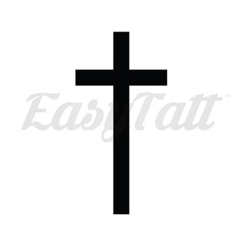 Tall Black Cross - Temporary Tattoo