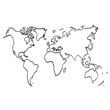 World Map Outline - Temporary Tattoo