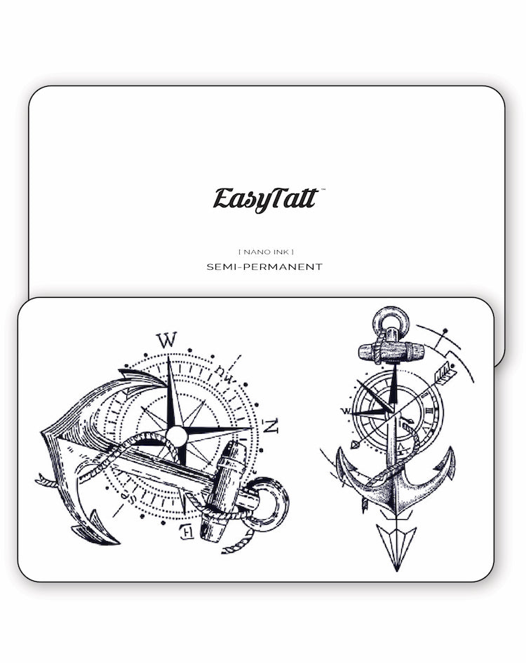 Anchor Compasses SemiPermanent Tattoo EasyTatt™