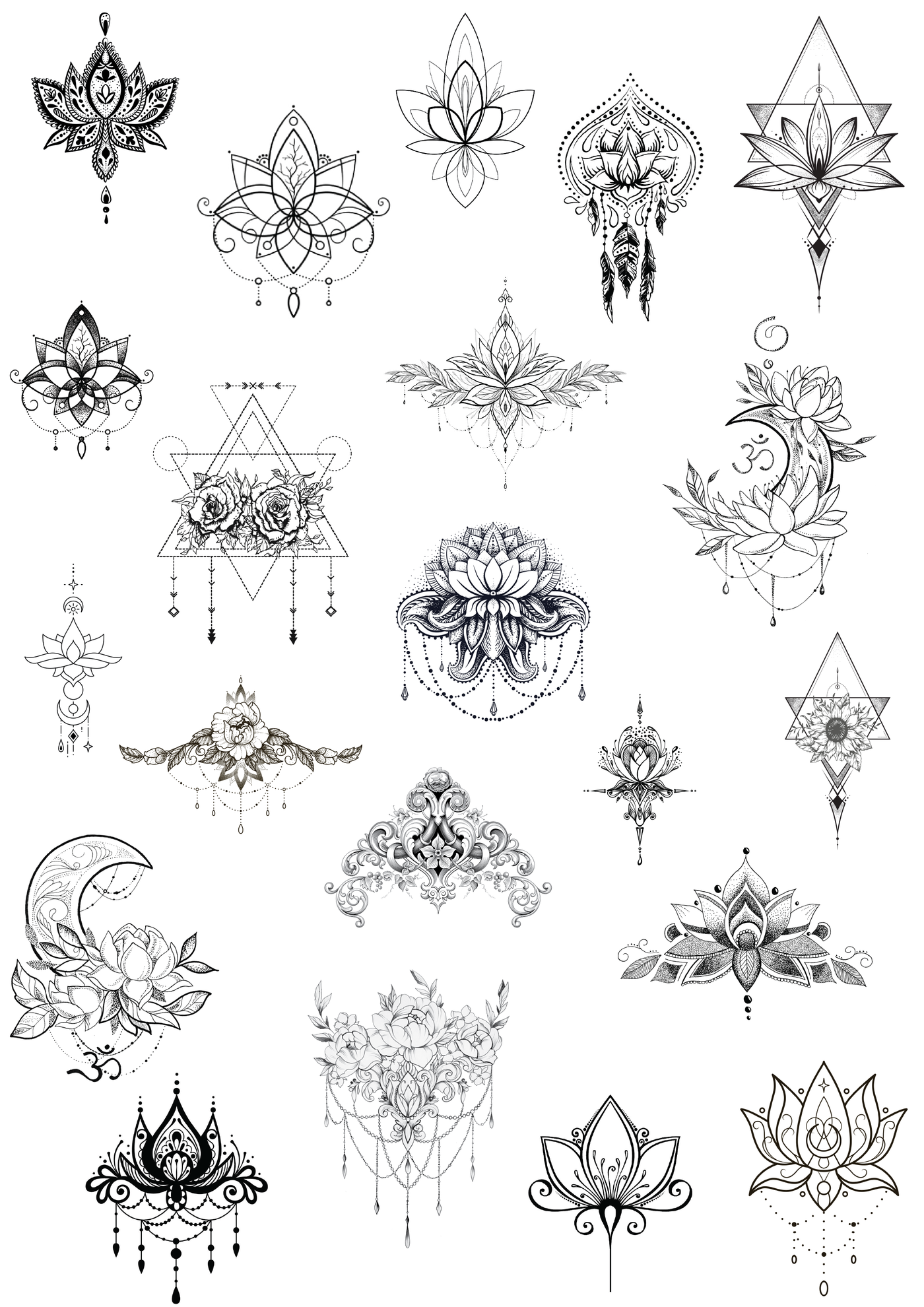 (21 Tattoos) Enchanted Lotuses