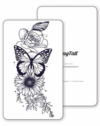 Butterfly Sunflower - Semi-Permanent Tattoo