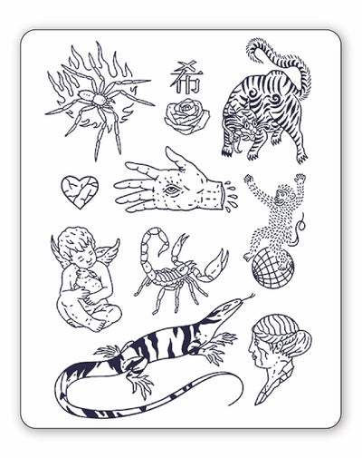 creepy creatures semi-permanent tattoo set