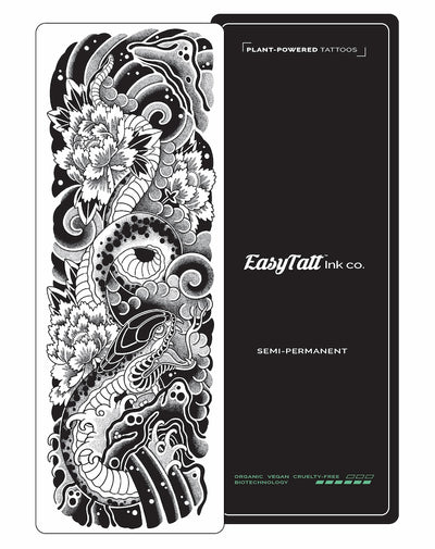 (Full Sleeve) Japanese Snake - Semi-Permanent Tattoo