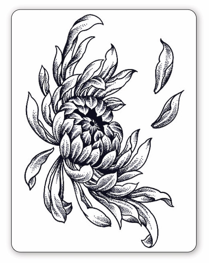 Japanese Chrysanthemum SemiPermanent Tattoo EasyTatt™