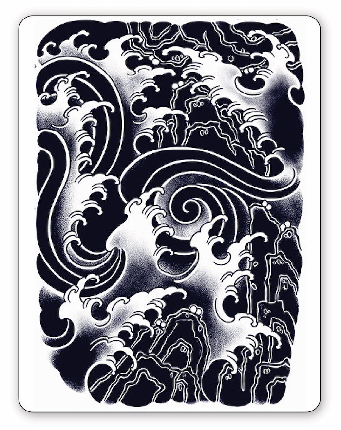 (Half Sleeve) Japanese Waves - Semi-Permanent Tattoo