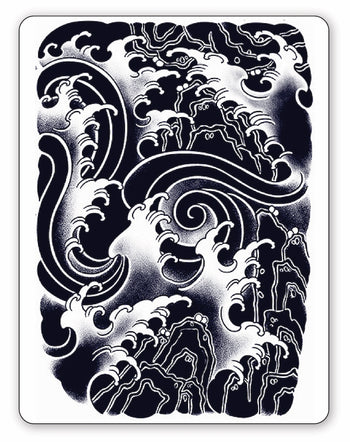 (Half Sleeve) Japanese Waves - Semi-Permanent Tattoo