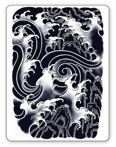 (Half Sleeve) Japanese Waves - Semi-Permanent Tattoo