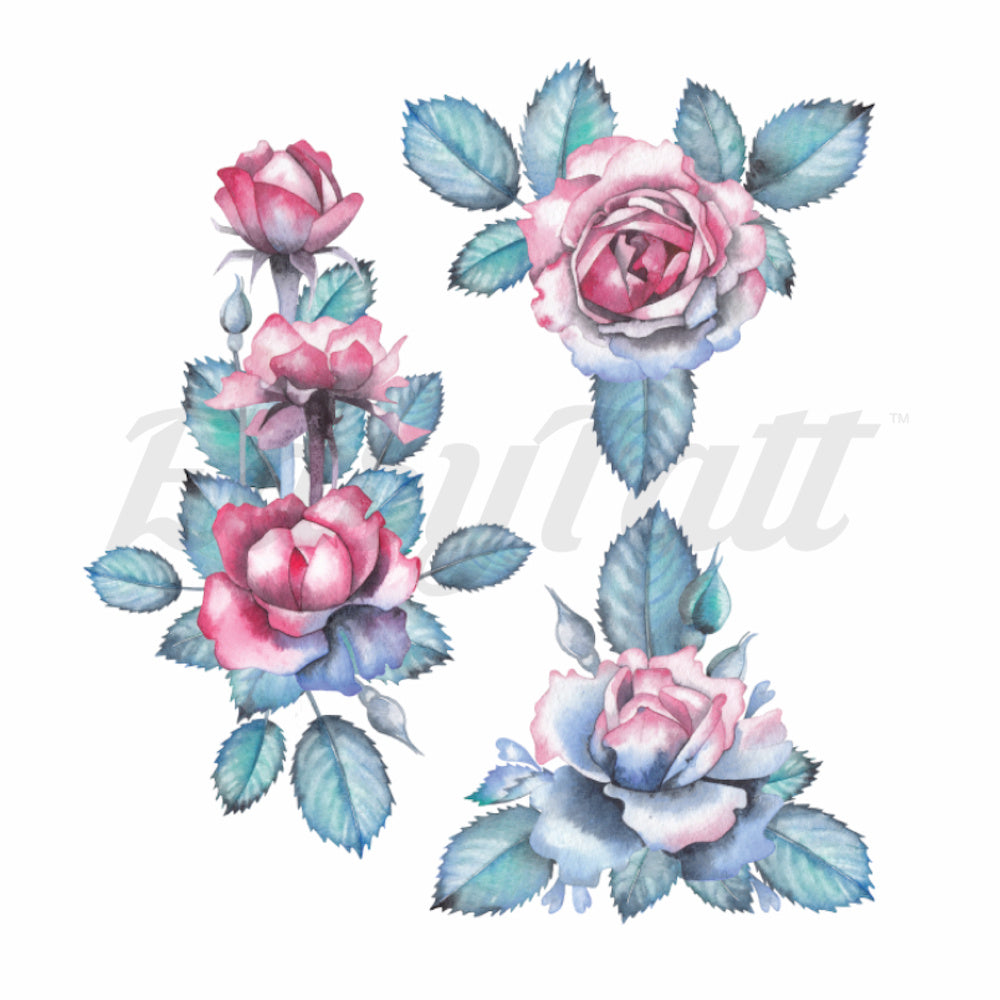 Pink and Blue Roses