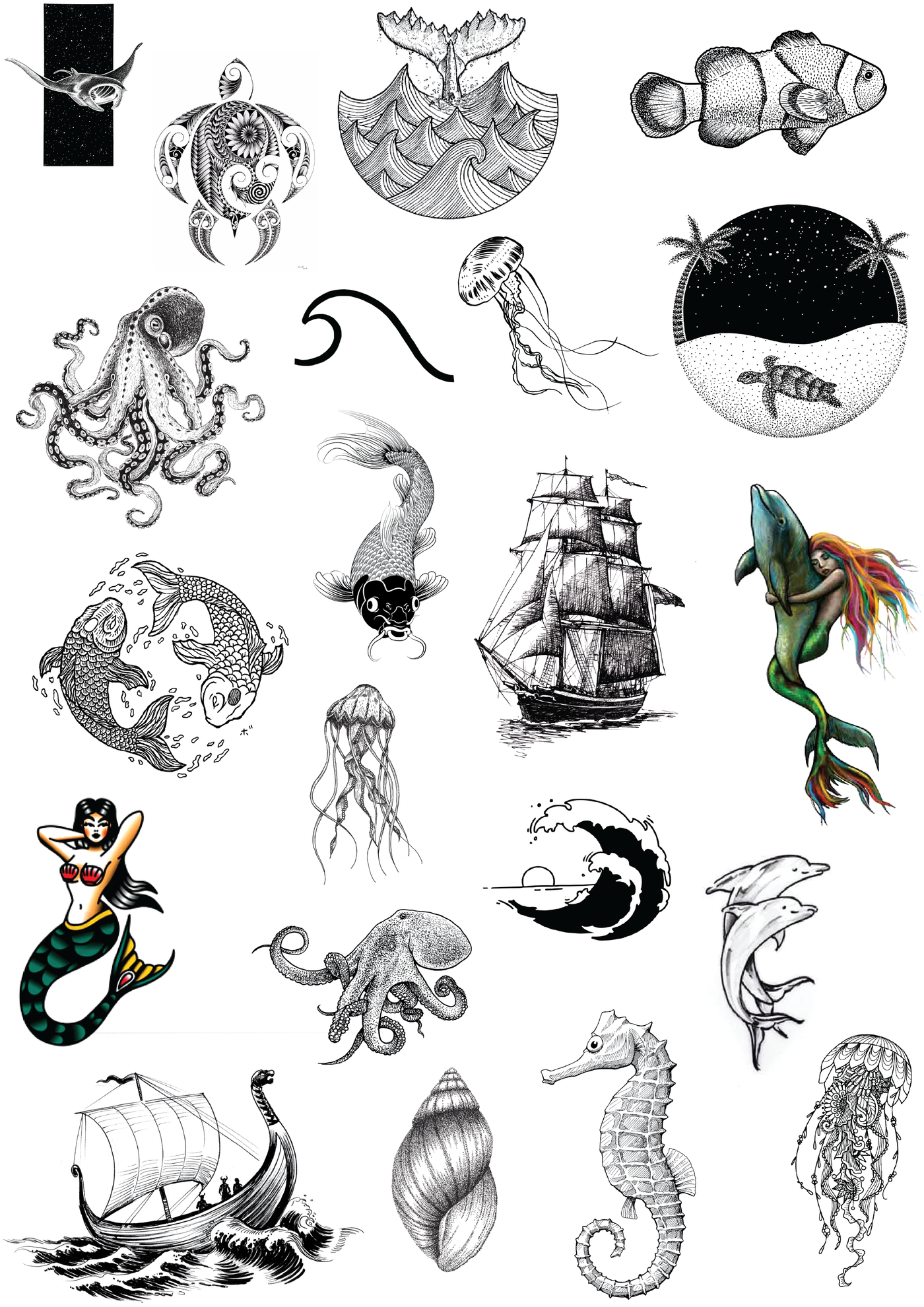 (21 Tattoos) Sea Creatures