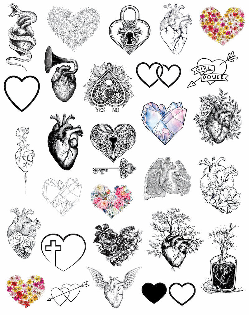 Hearts Temporary Tattoos EasyTatt™