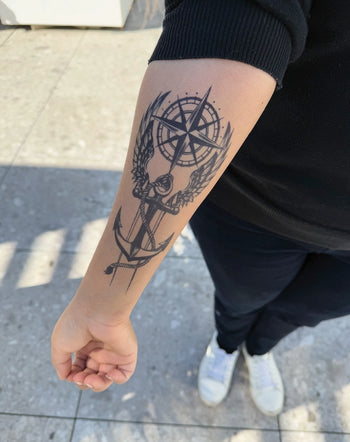 Winged Anchor - Semi-Permanent Tattoo
