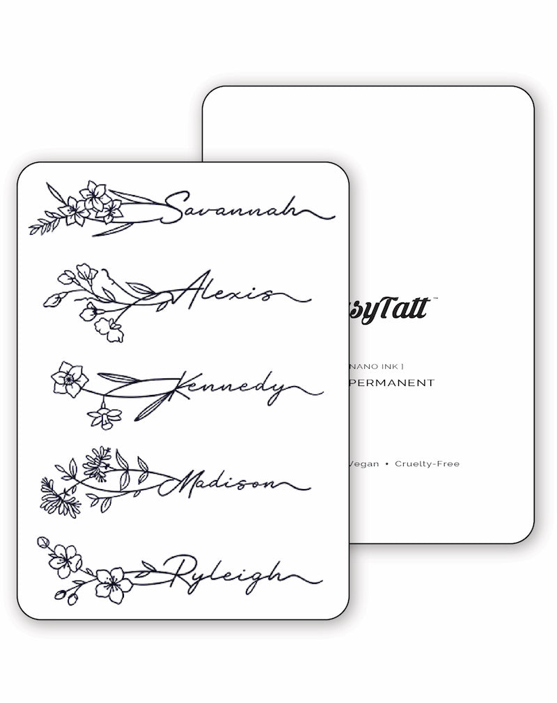 Floral Names SemiPermanent Tattoo EasyTatt™