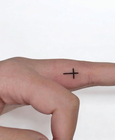 Minimal cross - Semi-Permanent Tattoo