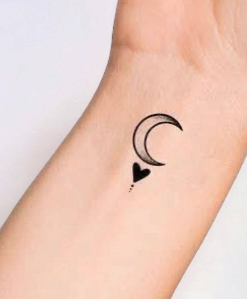 Moon Heart - Semi-Permanent Tattoo