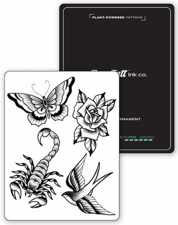 (4 Tattoos) Nature Traditional - Semi-Permanent Tattoos