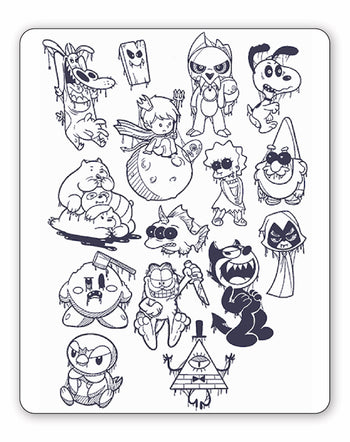 (15 Tattoos) Possessed Cartoon - Semi-Permanent Tattoos