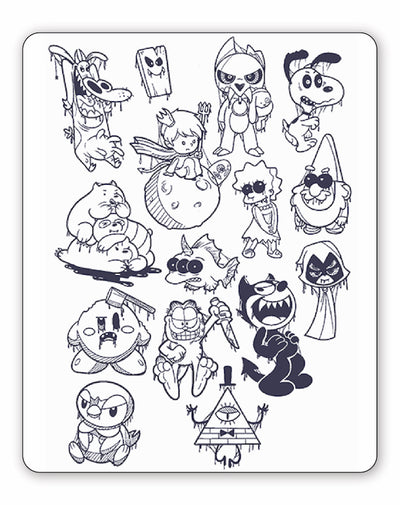 (15 Tattoos) Possessed Cartoon - Semi-Permanent Tattoos