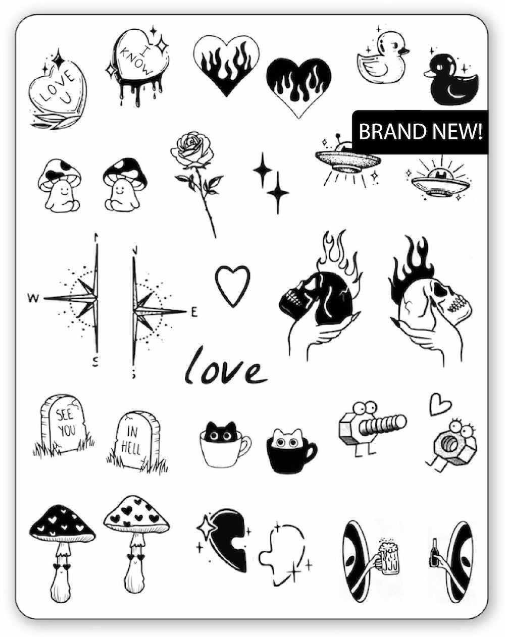 (30 Tattoos) Valentine's Day - Semi-Permanent Tattoos