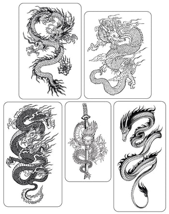 (XL Size) Dragons - Temporary Tattoos