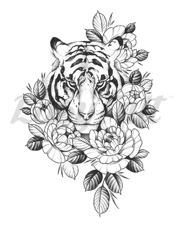 Hidden Tiger Temporary Tattoo Sleeve | EasyTatt™