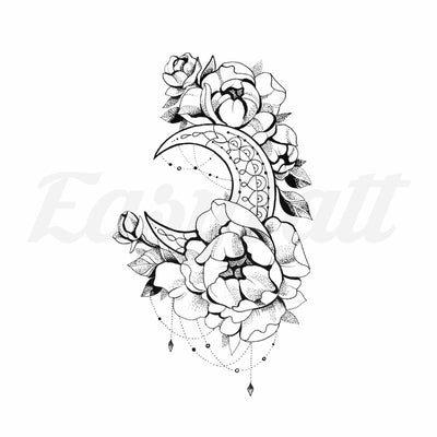 Lotus Flower and Crescent Moon