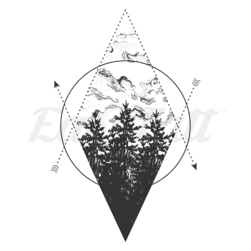 Abstract Forest Trees Temporary Tattoo | EasyTatt™