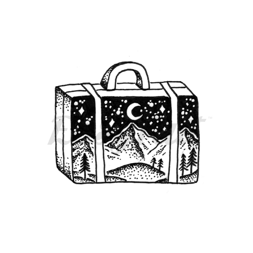 Adventure Suitcase - By Jill Islay - Temporary Tattoo