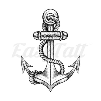 Anchor and Rope - Temporary Tattoo