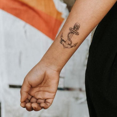 anchor and rope temporary tattoo