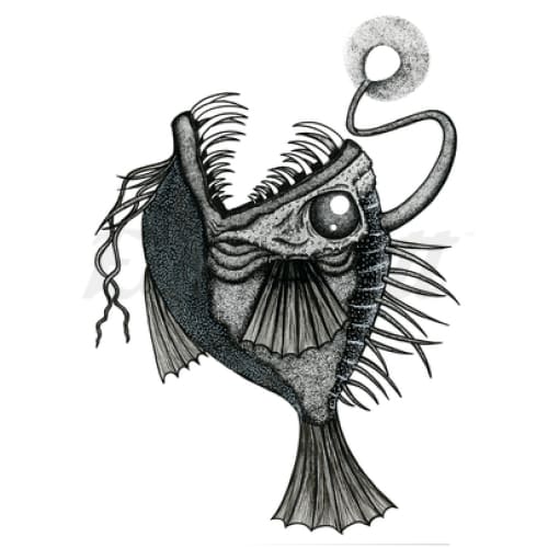 Angler Fish - Temporary Tattoo